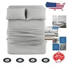 Soft King Jersey Sheet Set - Breathable 100% Cotton, Deep Pocket - Light Gray