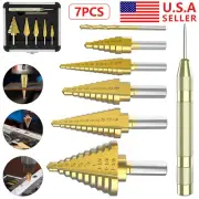 5pcs Step Drill Bit 50 Size High Speed Steel Step Drill Bits Set Hole beLLX
