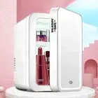 4L Refrigerator Mini Makeup Fridge with LED Light Mirror Portable Cosmetic Stora