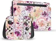 Official Anis Illustration Floral Chaos Art Mix Vinyl Sticker Gaming Skin Decal Cover Compatible with Nintendo Switch Console & Dock & Joy-Con Controller Bundle