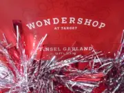 Wondershop 12 Ft Tinsel Garland Red / Silver NEW!!