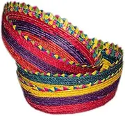 Mexican Palm Tortilleros. Handmade by The Indigenous People OF Mexico. Mexican Tortilla and Pancake Warmer. Great candy, and Chips Holder. (Colosal, 3 Pack)