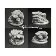 Scibor Mini Bases Dwarven Ruins - 50mm Round Edge Base #4 Pack New