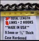 1NEW USA 28-28.5” 19 Links+2 Hooks *9.5mm 3/8”EXTRA THICK* Cross Chains Section