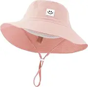 [SONMONY] Kids Sun Hat Smile Face Bucket Hat for Toddler Girls Boys UPF 50+ Sun Protection Toddler Summer Hats