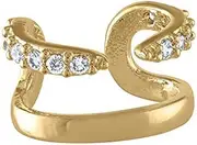 [MURUI] EH 1pcs Fine Jewelry Bling Ziron Snake Plata de Ley 925 Clip Earrings for Couples Lovers' Gift No Piercing Fake Cartilage Earring Cuff yc617 (Gem Color : 1pcs Gold Color 5)