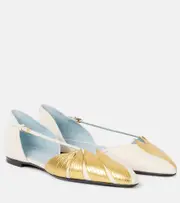 [Valentino Garavani] Valentino Garavani Foliefoliage leather ballet flats AU 4 white