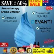 Devanti Aromatherapy Aroma Diffuser Essential Oil Humidifier LED Glass Marble AU