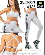 ZUMBA High Waisted Ankle Leggings Metallic Unique Zin Convention Exclusives
