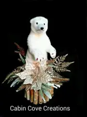 Polar Bear Centerpiece Christmas Floral Arrangement Winter Wonderland Woodland