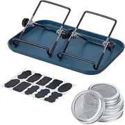 Germination Kit for Beginners - Sprouting Pot with Stainless Steel Stand, Tray for Growing | Wide Mouth Jar, Easy Germination System Germination Pot, Germination Kit