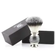 Synthetic Bristles Shaving Brush Men Silver Synthetic Vintage Style Brush Handle