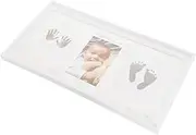 Hand and Foot Print Photo Frame Baby Handprint Ink Pad Baby Footprint Picture Frame Baby Hand Casting Kit Infant Photo Frame Baby Handprint Photo Frame Manual Newborn Set up Glass