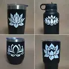 Lotus Flower White Vinyl Decal 8 pack for tumblers Windows laptop notebook