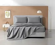 NookZuzu 3 Piece Toddler Bed Sheet Set,Dark Grey Basics Bed Sheet Set for Toddler,Microfiber 3-Piece Sheet Set Soft Breathable Crib Bedding Set for Kids,Includes Flat Sheet, Fitted Sheet, Pillowcase