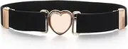 [WUZIA] Adjustable Stretchy Heart Buckle Belt for Dresses 2.5cm Wide Elastic Waistband