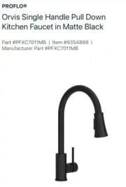 PROFLO Pullout Spray Kitchen Faucet W/ Deck Hole Plate PFXC7011MB Matte Black