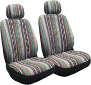 Baja Inca Saddle Mexican Blanket Front Seat Covers - 4 Piece Set