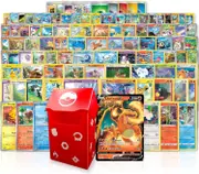 Ultra Rare Trading Card Bundle 100 Cards Ultra Rare Cards Foil Cards And Bonus Deck Box Compatible With Pokemon Cards