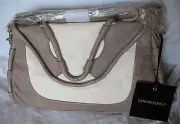 Cynthia Rowley Purse New Leather Handbag Calloway Gray White Crossbody