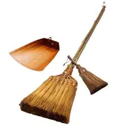 Lot Palm Broom Dustpan 3 Piece Set 125cm Made in Japan Japanese Style Brown New