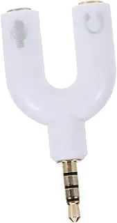 Gadpiparty Audio Splitter U Shape Adapter Dual Earphone Headphone Connector for Sharing Music Compatible with Players White Audio Jack Converter for Headsets and Speakers