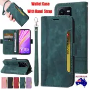 For Vivo Y11 Y12 Y20 Y21s Y33s Y55 Y75 Wallet Case Leather Flip Cover With Strap