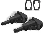 2 PCS Front Windshield Washer Nozzles, Windshield Washer Spray Jet Kit Replacement for Chrysler, Dodge, Jeep, Replaces OEM #: 4805742AB / 5113049AA / 55077460AA / 5303833AA / 5116079AA
