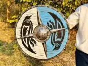 24" Medieval Wooden Shield Viking Ragnar Battle Ready Viking Gift