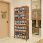 Wooden Shoe Storage Cabinet Shoes Shelf Organizer with Doors Cupboard Unit Rack