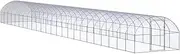Outdoor Chicken Coop 3x24x2 m Galvanised Steel Hen House Poultry Shelter Garden