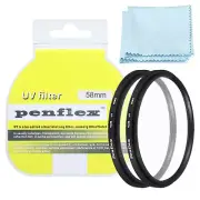 58mm UV Filter, 2 PCS Protection Filter Camera Lens Filter Optical 58mm