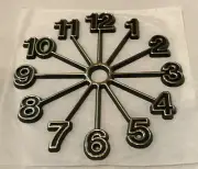Gold Border on Black Self Adhesive Plastic Clock Number Full Starburst