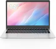 [PONKLOIE] 14.1" Windows 11 Laptop Computer, Portable Laptops Notebook for Business & Students, 8GB RAM 256GB SSD, 180° Hinge, with Mouse, Mouse Pad & Keyboard Film.(Silver)