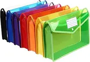 JEWEDECO 7pcs Plastic File Envelopes Snap Button Closure Pp Material Document Pouches for Office and School Organization File Bags