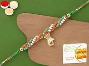 Ghasitaram Gifts Rakhi for Brother Rakhis Online - RM-589 Premium Rakhi with 400 GMS of Besan Barfi