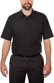 [Van Heusen] Men's Big FIT Short Sleeve Dress Shirts Poplin Solid (Big and Tall)