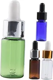 4Pcs Essential Oil Dropper Bottles Refillable Plastic Perfume Bottles Random Colors Transparent for Essential Oils and Use