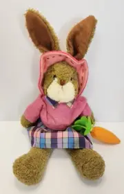 Vintage Russ Berrie Plush Bunny Rabbit "Buttons" with Tag Stuffed Animal Rare!