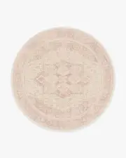 245' Round | Machine Washable Runner Rug | Kid & Pet Friendly | Indoor Rug | Kamran Soft Pink Flatwoven Rug | Ruggable