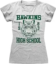 [Heroes Inc.] Stranger Things 'Hawkins High School' (Heather Grey) Womens Fitted T-Shirt