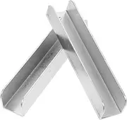 EXQUIMEUBLE 2pcs Safety Door Rail Accessories U-Groove Fence Reinforcement Gate Door Reinforcement Accessories U-Shaped Gate Groove Fittings Pet Gate Fence Reinforcement Silver Pp