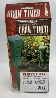Miracle LED 24 Hour Automatic Grow Timer Water Resistant 6 Outlets 120V 60 Hz