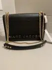 MARC JACOBS NWT Black Double Take Croc-Embossed Leather Gold Chain Shoulder Bag