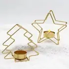 Christmas Iron Candle Holder Xmas Tree/Star Candlestick Home Table Decoration^