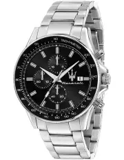 [Maserati] Sfida Black R8873640015 Watch In Silver