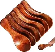 BESTOYARD 6pcs Mini Wooden Spice Spoons Portable Wooden Scoops for Precise Seasoning Utensils with Natural Wood Grain for Spice Jars and Condiments