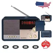 Tribute Vintage Bluetooth AM/FM Radio - Portable Navy Speaker for Music Lovers