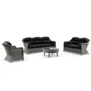 Plantation Outdoor Wicker 3+2+1+1 Seater Lounge Set with Coffee Table