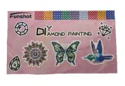 Funshot 5D Diamond Painting Suncatcher Kit Bird, Butterfly, Sunburst NEW